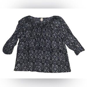Faded Glory boho pattern peasant top XXL